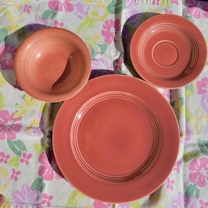 Vintage Homer Laughlin Harlequin Dishes ~ Plate ~ Bowl ~ Saucer ~ Rose Pink